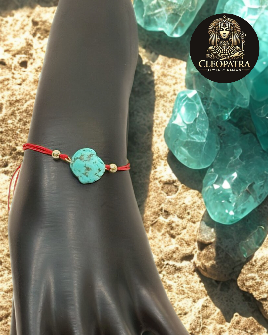 Red String Bracelet with Turquoise